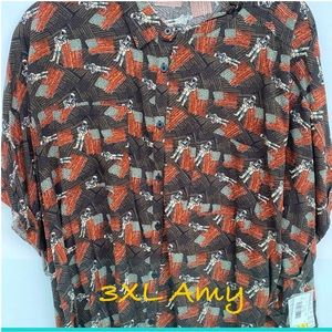 new nwt lularoe amy shirt top 3xl 3x space astronaut